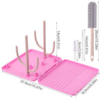 Baby Bottle Drying Rack -Travel Baby Bottle Drying Rack Set, Cleaner Kit - Image 2