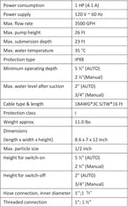 Sump Pump, Prostormer 3500 GPH 1HP Submersible Clean/Dirty Water Pump - Image 8