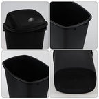 13 Gallon Swing Top Lid Garbage Cans, Large Plastic Kitchen Trash Can Set of 4 - Image 3