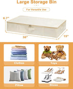 Under Bed Storage, 2 Pack Clothing Storage Bags W/Upgraded Handles, Large - Image 5