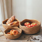 Rattan Bread Basket, Hand Woven Fruit Basket, Wicker Serving Basket Bowl - Image 5