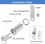 Cabinet Lock with Keys, 1-1/2" Long Cam Locks keyed Alike, Cam Lock Set - Image 7