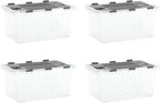 Superio Storage Bins with Lids, Stackable Totes, BPA Free, Odor Free, Organizer by Superio