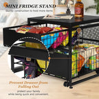 Mini Fridge Stand with Storage Drawer, 21.7”x21.7” Heavy Duty Mini Fridge Table - Image 6