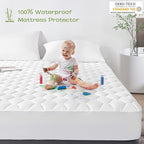 GRT Full Mattress Protector Waterproof, Rayon from Bamboo, Cooling Quilted - Image 3