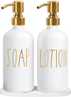MOMEEMO Bathroom Soap Dispenser Set, Contains Lotion and Hand Soap Dispenser by MOMEEMO