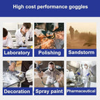 Super More 3PCS Anti-Fog Protective Safety Goggles Clear Lens Wide-Vision - Image 7