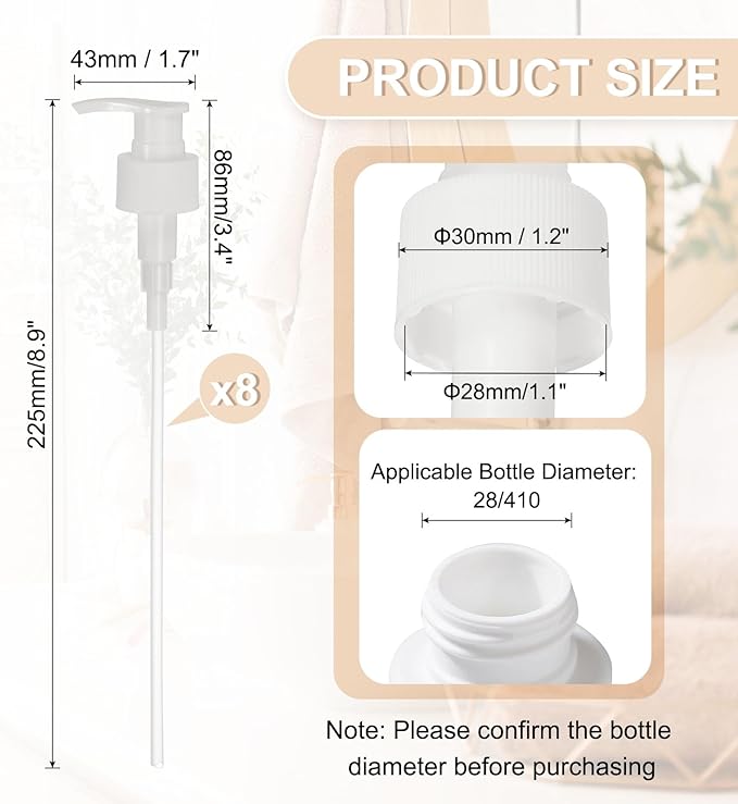 uxcell 8 Pcs Soap Dispenser Pump Heads Soap Dispensers Top Pumps Replacement - Image 2