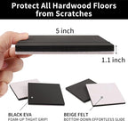 Ezprotekt 5" Square Felt Furniture Movers Sliders - Image 2