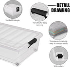 4 Pack Multipurpose 25 Qt Underbed Secure Latching Bin, Plastic Storage - Image 3