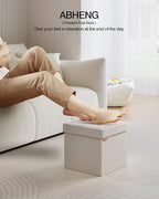 Folding Storage Ottoman, Velvet Storage Bench, - Image 3