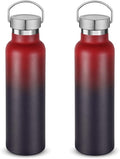 Neihepal 20 oz Insulated Water Bottles Bulk 2 Pack, Stainless Steel Double Wall by Neihepal