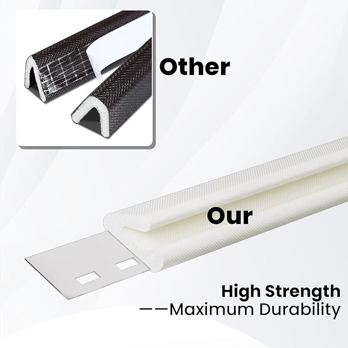 V Shape Foam Weather Stripping Door Frame Seal Strip 2Pcs×26FT Black, Draft - Image 4