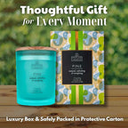 Pine Candle - 9.7 oz /275g 45-55 Hours Burn Time in Green Frosted Glass Jar - - Image 5