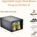 12 Pack Shoe Boxes Stackable, Upgraded Sturdy Shoe Storage Boxes - Image 3