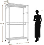 Clothes Rack, Clothing Rack for Hanging Clothes, 3 Tiers Adjustable Heavy Duty - Image 5