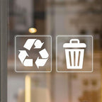 10 Pack Recycle and Trash Clear Stickers 3×3 Inches Vinyl Transparent by YIKIADA