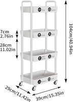 Laiensia 4-Tier Storage Cart, Mobile Shelving Unit Cart - Image 7