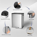 GarveeHome Step Dual Trash Can, 60L/16 Gallon Recycle Bins - Image 6