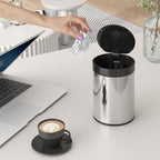 Mini Trash Can for Desk 0.4 Gallon, 1.5L Stainless Steel mini Desk Trash can - Image 2