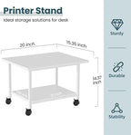 Printer Stand with Storage Under Desk Shelf, Desktop Printer Stand Organizer - Image 2