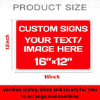 Custom Signs, Aluminum Weatherproof Metal Sign Multiple Sizes Custom - Image 2
