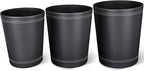 KINGFOM 3 Pack PU Leather Small Office Trash Can Wastebasket, Round Garbage by KingfomLeatherHomeOfficeDecor