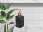 Gold Soap Dispenser for Bathroom, Refillable Countertop Ceramic Hand Soap - Image 4