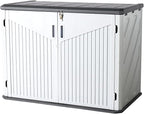 Aoxun Outdoor Storage Cabinet 35 Cu.Ft Outdoor Trash Can Storage Shed - Image 9