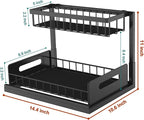 bukfen Under Sink Organizer, Pull Out Cabinet Organizer 2-Tier Slide Out - Image 5