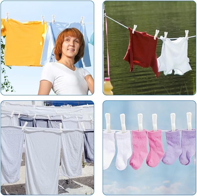 9 PCS Beach Chairs Towel Clips, Quilt Drying Clip, Plastic Clothespins - Image 6