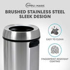 Simpli-Magic 65 Liter Open Top Trash Can, Commercial Grade, Stainless Steel - Image 4