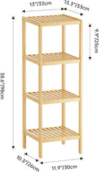 SMIBUY Bathroom Storage Shelf, 4-Tier Bamboo Rack Organizer - Image 3