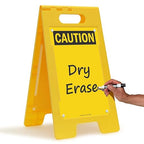SmartSign - SF-0127-FB-25x12-DE Caution Blank Write-On Folding Floor Sign - Image 2