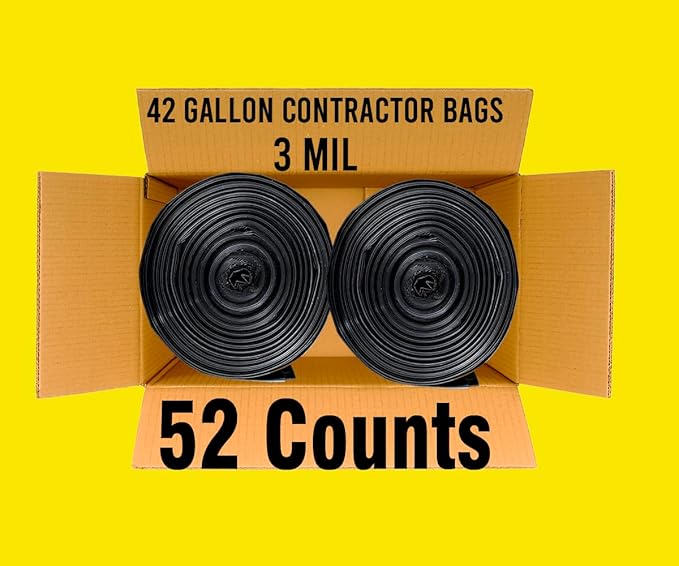 Contractor Heavy Duty Trash Bags 42 Gallon | 52 Count | 3 MIL | 32.8" X 46" | - Image 5