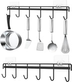 Myfolrena Adhesive Kitchen Hooks Utensil Hanger Holder Hanging Rack 2 Pack by Myfolrena