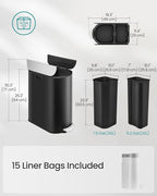 SONGMICS 13-Gallon Dual Kitchen Trash Can, 5.3 and 8 Gallon Compartments - Image 7