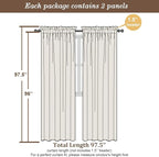 Chyhomenyc Ivory Sheer Curtains 96 Inch Length 2 Panels Set, Elegant Light - Image 5