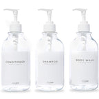 MaisoNovo Refillable Shampoo and Conditioner Bottles | 16.9 fl oz Set of 3 by MaisoNovo-TheArtofSustainableLiving