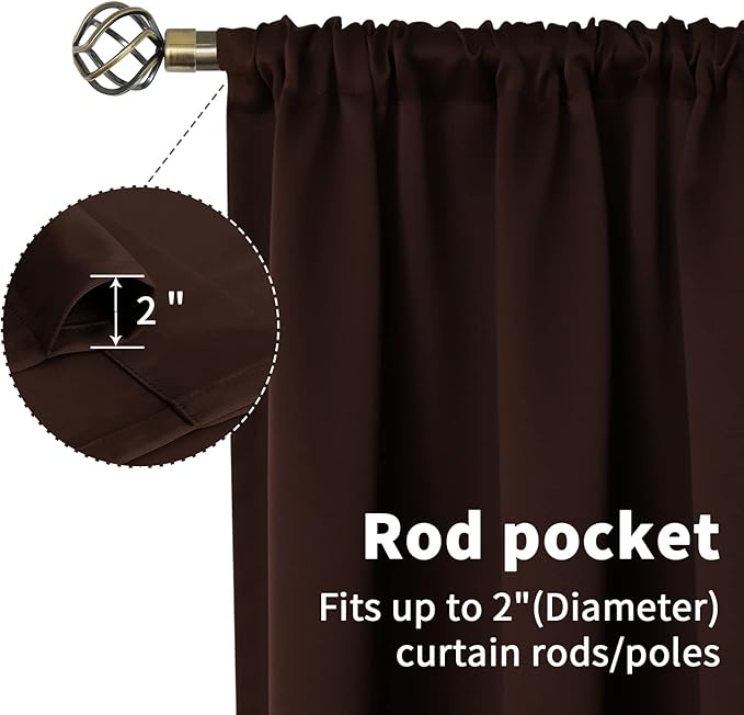 BGment Brown Blackout Curtains for Living Room - Image 5