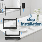 Dish Drying Rack, Stainless Steel Dish Rack, 2-Tier Kitchen Organizers - Image 4