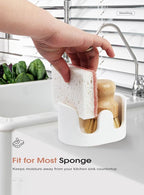 Double Sponge Holder, Water-Absorbing Stone Dish Sponge Caddy - Image 3