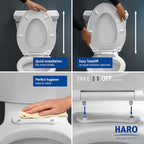 HARO | ROUND Toilet Seat | Heavy-Duty up to 550 lbs Capacity | Slow-Close-Seat - Image 3