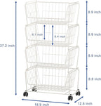PUSDON Stackable Metal Storage Carts, Dual Use Shelf - Image 5