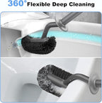 HAMITOR Toilet Bowl Brush Holder Set: Curved Design - Image 3