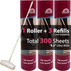 RainbowZone Large Lint Rollers plus 3 Rolls 9.5'' Extra Wide Total 300 sheets by Rainbowzone