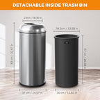 BEAMNOVA 16.5 Gallon Trash Can Black Open Top Outdoor Indoor Commercial - Image 2