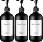 GMISUN Black Shampoo and Conditioner Dispenser, Shower Soap Dispenser Bottles by GMISUN