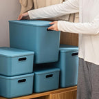 Plastic Storage Bins with lids, Storage Baskets, Container with handle - Image 2