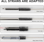 Straw Cleaner Brush Set, 12 Pieces Botthle Cleaning Brush and Nylon Tube Brush - Image 4